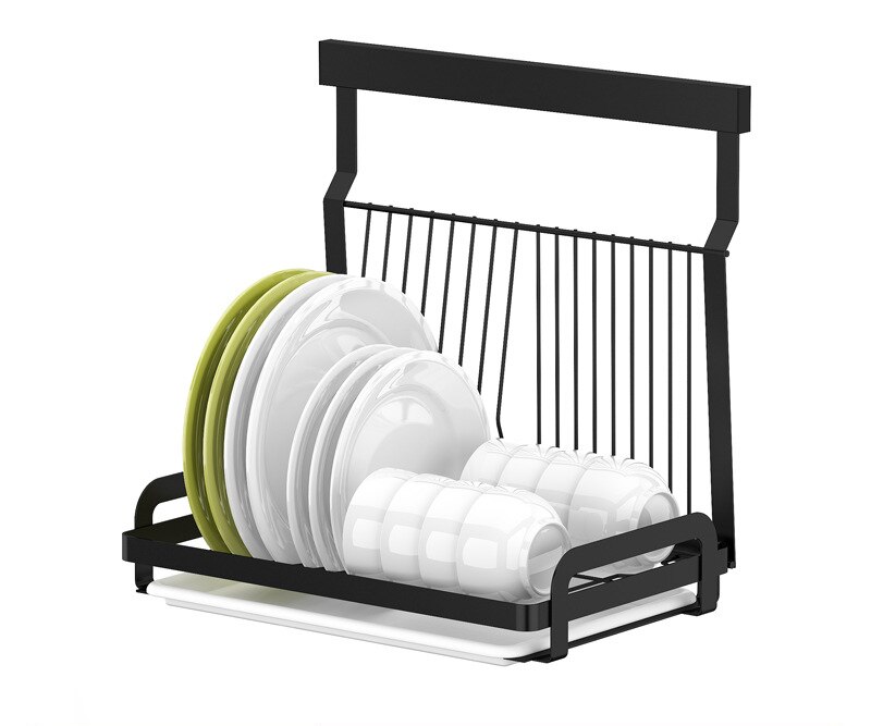 Black Stainless Steel Wall Mounted Kitchen Storage Rack Dish Drainer Plate Drying Pot Cover Cutlery Holder Oragnizer Accessories