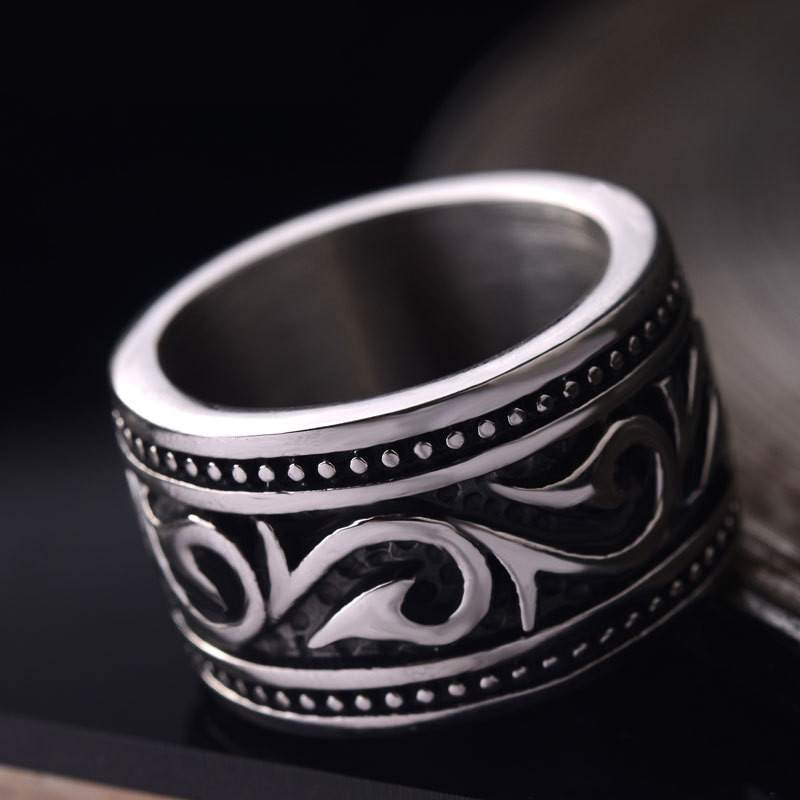 Anillo de boda vikingo de nórdico para hombre, anillo de Punk Rock, joyería de acero inoxidable