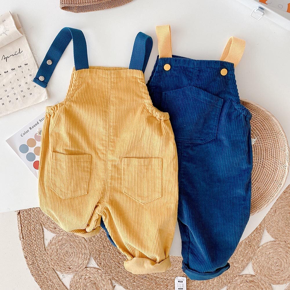 Peuter Jongen Overalls Effen Kleur Corduroy Lente Herfst Kids Broek Casual Kinderen Uitloper Kleding