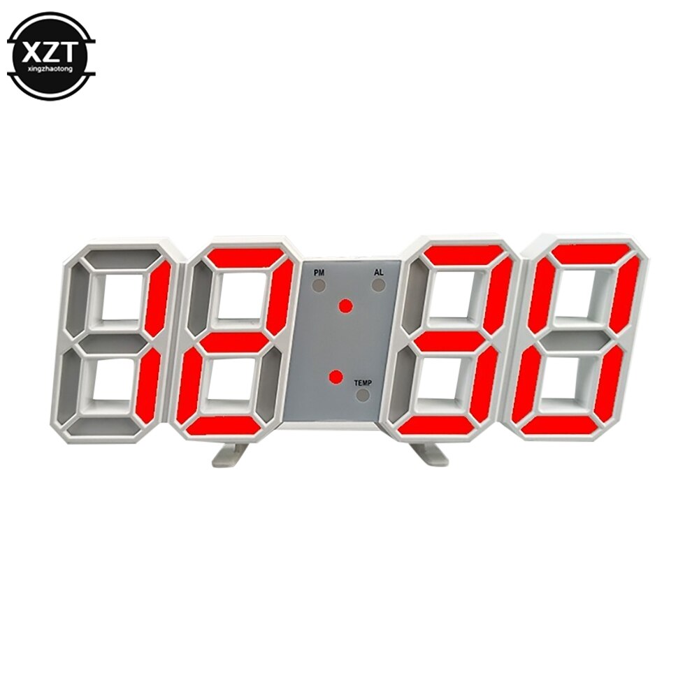 1Pcs LED Digital Alarm Clocks Wall Clocks Hanging Watch Snooze Table Clocks Calendar Thermometer Electronic Clock Digital Clocks