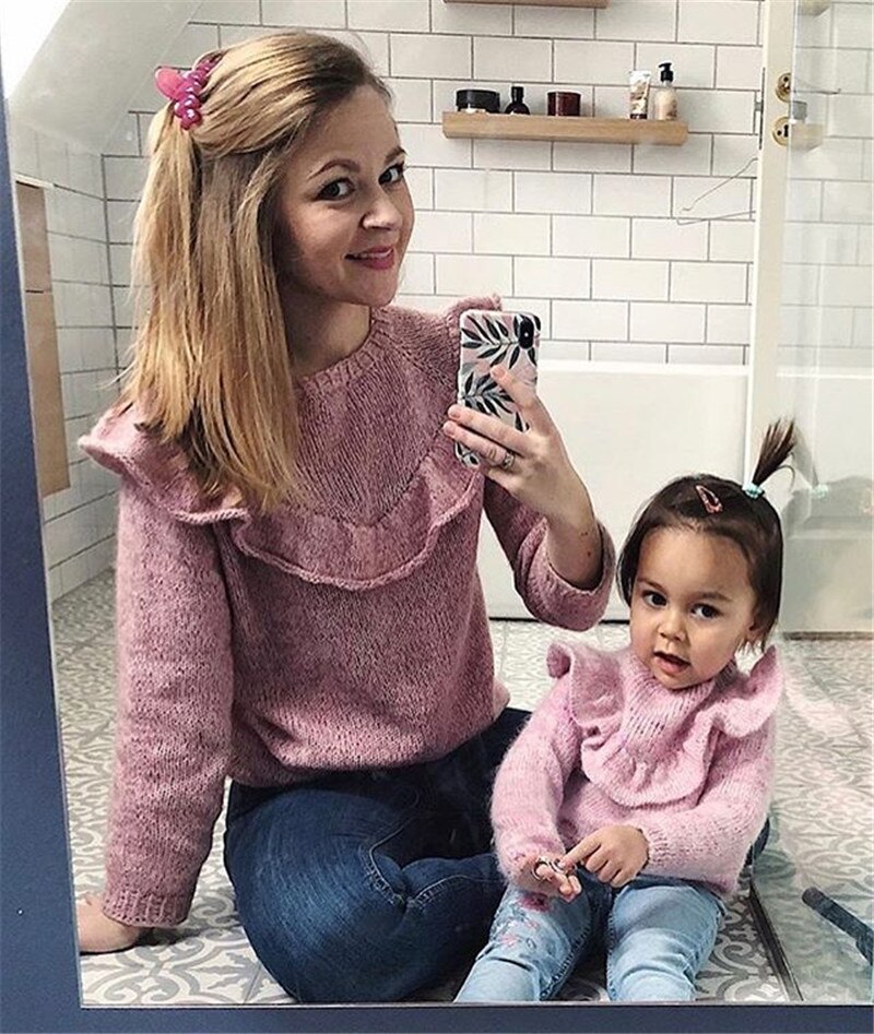 0-36M Neugeborenen Baby Mädchen Herbst zur Seite fahren Spitzen Rüschen Gestrickte Warme Rüschen Mantel Rufflesouterwear Solide Rosa Baby Mädchen zur Seite fahren