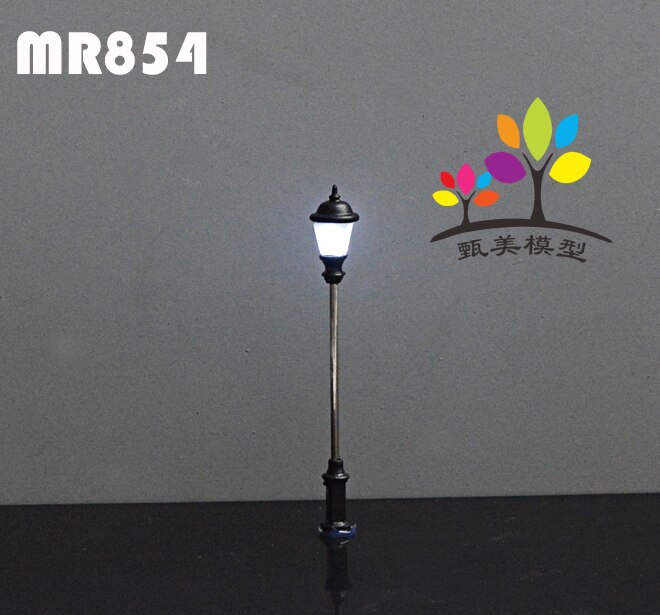 Led 3V Hoge Licht Schaal Model Metalen Lantaarnpaal Licht Voor Architectuur: MR854 white