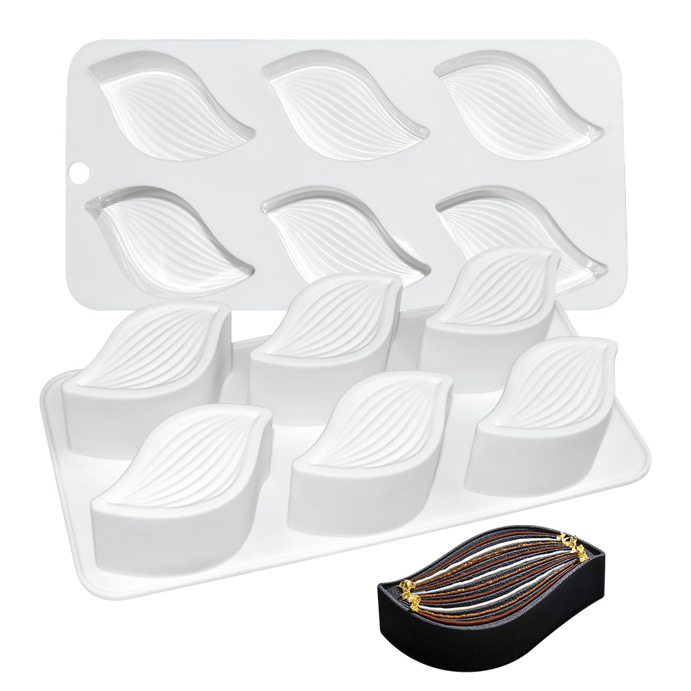 6 Cavity Leaf Cake Molds DIY Party Dessert Jelly Pudding Making Tools Choclate Mousse Cake Mould Kitchen Pastry Baking Supplies