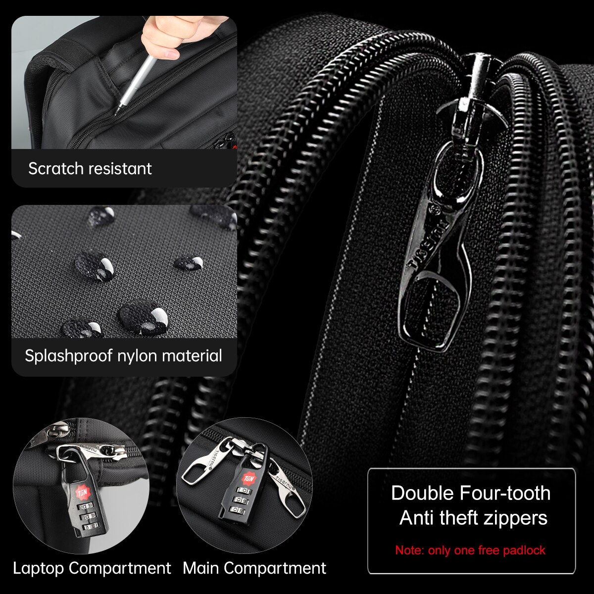 Tigernu di nylon Impermeabile Zaino Da Viaggio Zaini degli uomini per 15.6 &quot;delle Donne Del computer Portatile taccuino Mochila scuola per Il tempo libero zaino Femminile