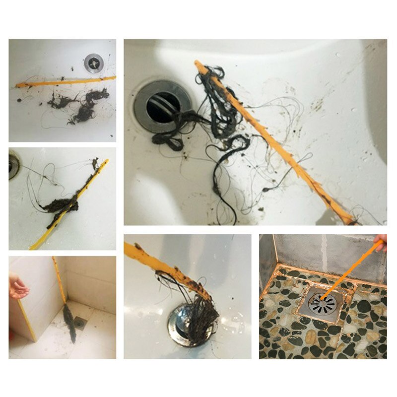 Køkken orange kloak rengøringsbørste fløjte til toilet uddybning slange toiletbørste værktøj køkken badeværelse tilbehør