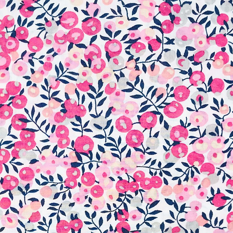 Roze Bessen 80S Tissun Liberty Katoen Voor Kids Baby Naaien Doek Jurken Rok Diy Handgemaakte Patchwork Meter