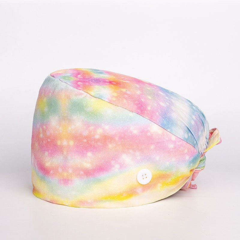 Damska sala operacyjna kapelusze apteka czapka pielęgniarska laboratorium sklep zoologiczny czapka lekarska Surgicals kapelusz dla obu płci kwiatowy sala operacyjna kapelusz: Różowy