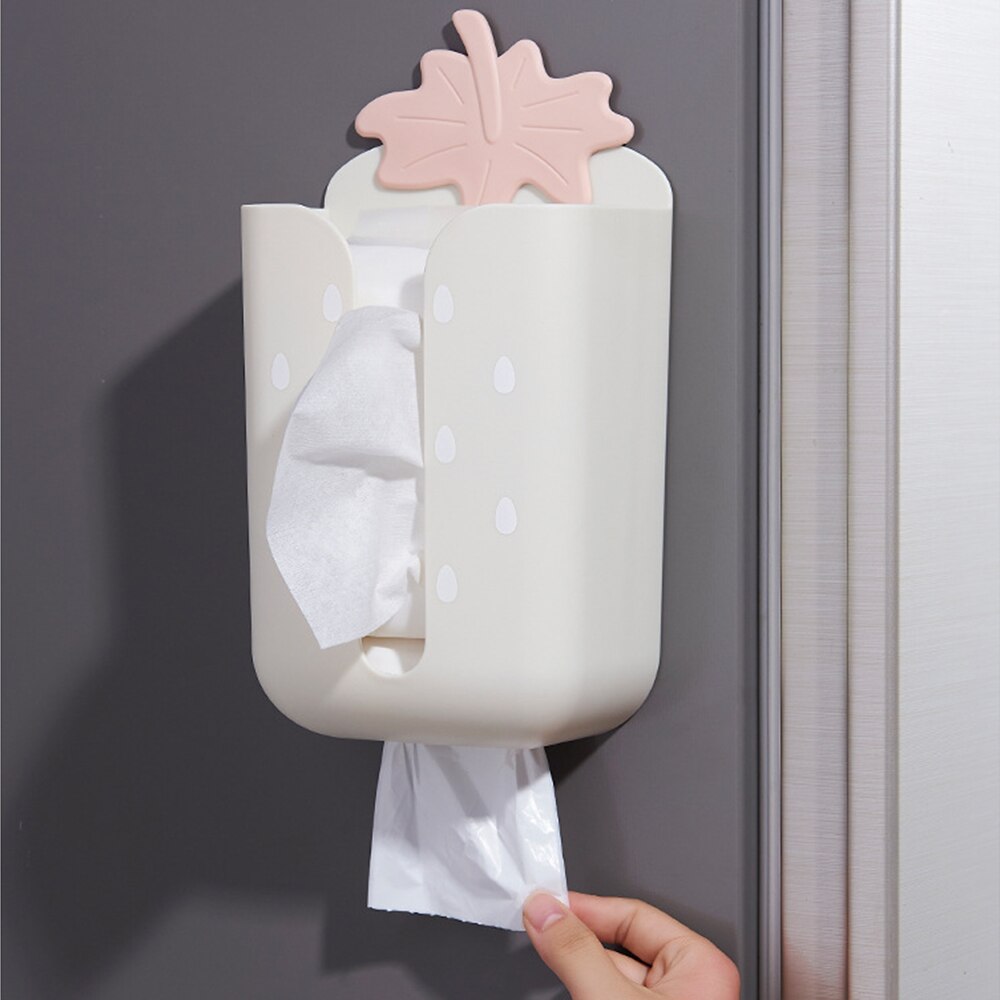 Cute Paper Storage Box Wall-mounted Paper Towel Holder Tissue Box Multifunction Tissue Box Toilet Paper Storage Holder