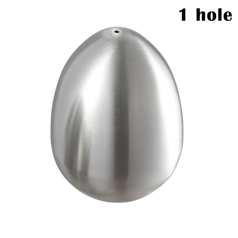 1 Pcs Durable Stainless Steel Egg-Shaped Salt Pepper Shaker Table Server Kitchen Tool Bouteilles de condiments RT99: Silver