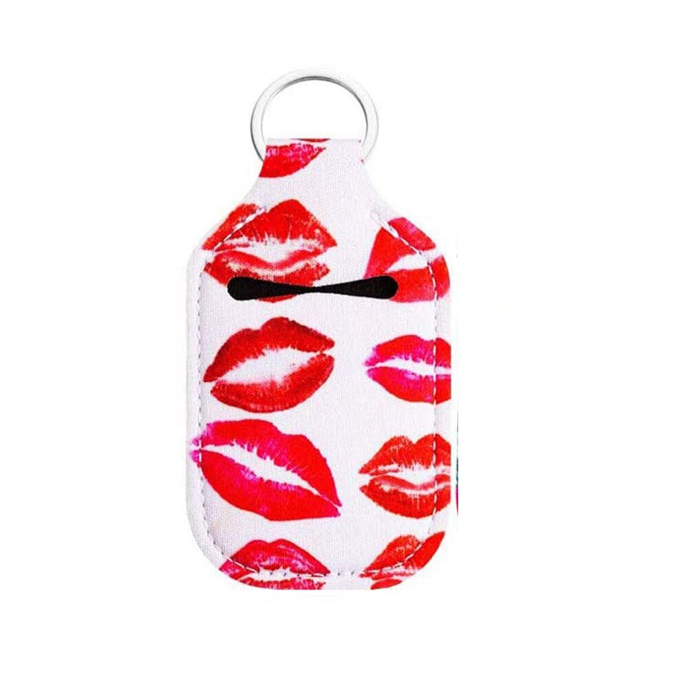 1PC Travel Neoprene Sanitizer Bottle Holder Bags with Keychain Key Rings Hand Soap Bottle Holder Cover Reusable for 30ml Bottles: XS08