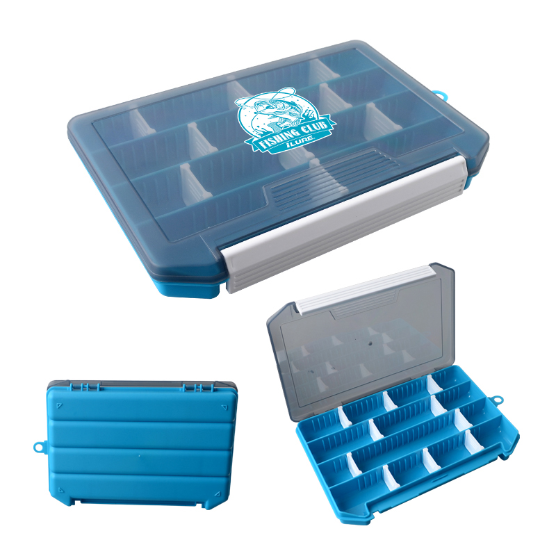 Fishing Box Plastic Fisherman Tackle Box Bait Container Hook Lure Tool Case Box Accessories Storage Supplies Organizer for Carp: Blue