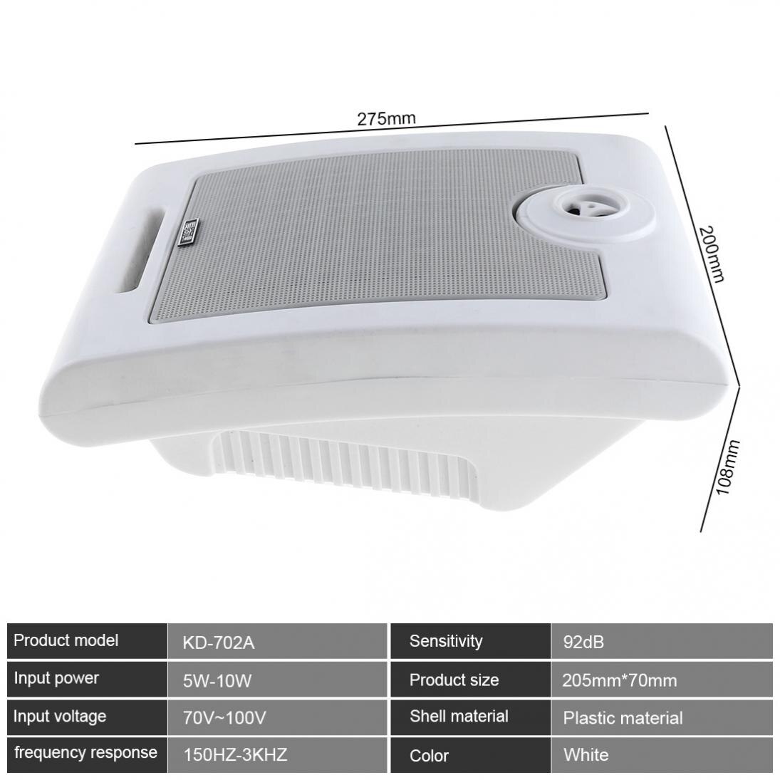 Kd -702 10w wandgemonteerde plafondluidspreker openbare omroepluidspreker voor park / school / winkelcentrum / treinstation