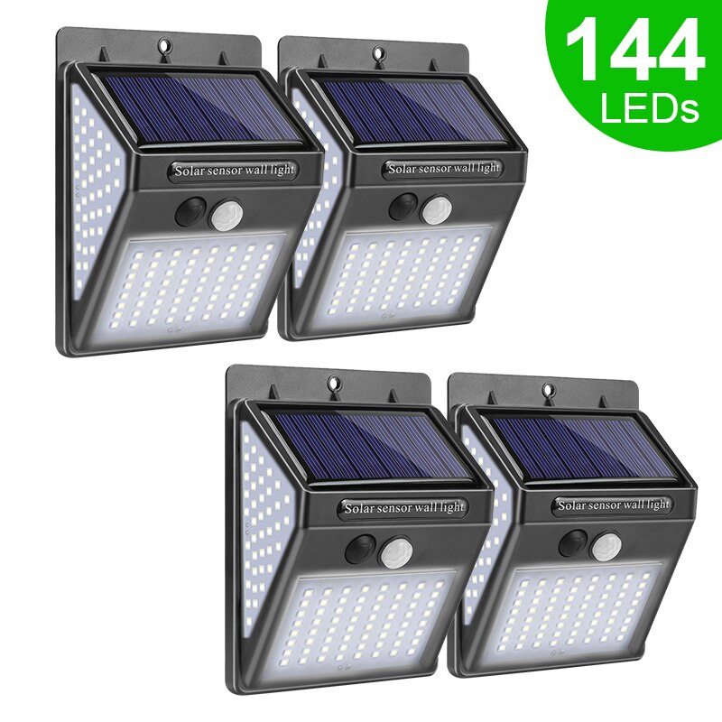 Solar Wall Lamp PIR Motion Sensor Solar Light Outdoor Waterproof Led Lights 144led Path And Garden Patio Space Decorative Lamps
