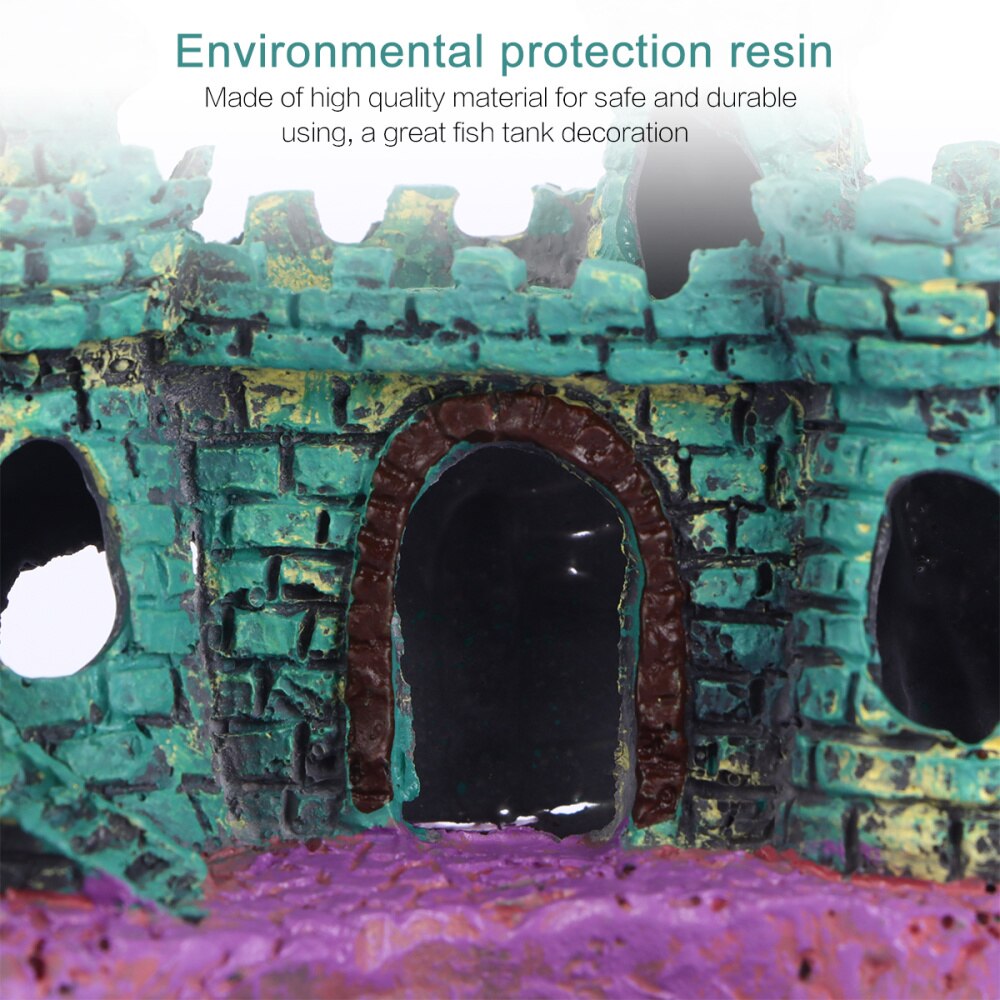 Aquarium landschapsversieringen kasteelvilla aquariumdecoratie (groen)