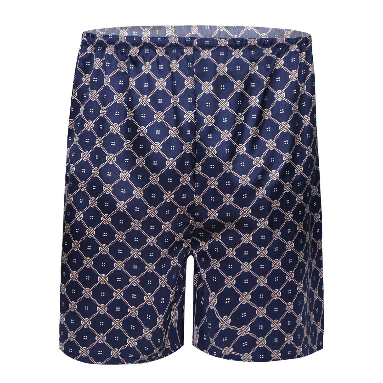 Męnarty chińnarty smok nadruk geometryczny bokserki satynowe letnie oddychające kalesony hombre bielizna nocna kostiumy kąpielowe: marynarka wojenna niebieski / M