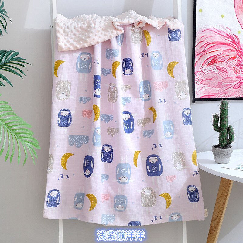 Elinfant – couverture d&#39;emmaillotage en mousseline, 70x110cm, 1 pièce, pour bébé, douce et chaude, lavable, confort,: Purple sheep