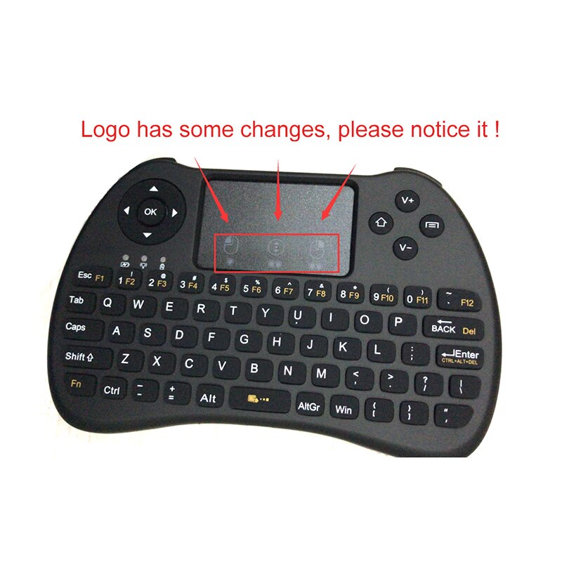 Mini trådlöst qwerty-tangentbord 2.4 ghz luftmus med bakgrundsbelyst smart multifunktions pekplatta spel tangentbord för pc android tv box htpc