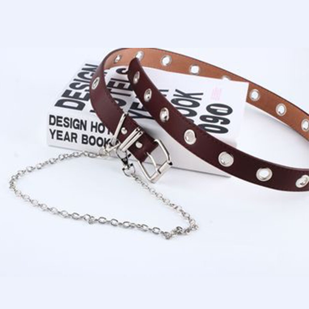 JJDreams PU riem dames heren leer tailleriem dames riem punk gothic riem rok hip hop mode voor broeken jeans, schedelhanden, Schädel-Hände