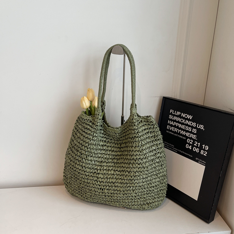 Bolsos de hombro de tela lisa de gran capacidad, bolsos de playa calados para mujer, bolsos de mujer a la venta 2025, bolsos de mujer sólidos con cremallera a la