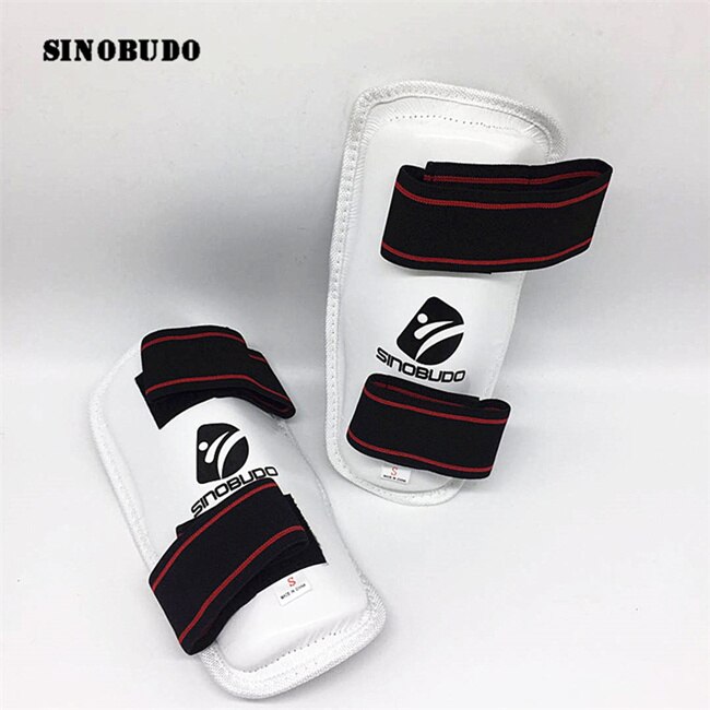 Sinobudo itf nyeste taekwondo beskyttende skinnebenbeskyttelse taekwondo benbeskyttere taekwondo-protector høje boksesæt: S