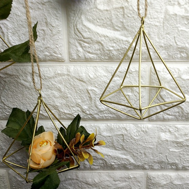 Suspended Tillandsia Fixture Rack Metal Geometric Antique Pot Plant Potted Plant Family Garden Stand Hanging Flowerpot