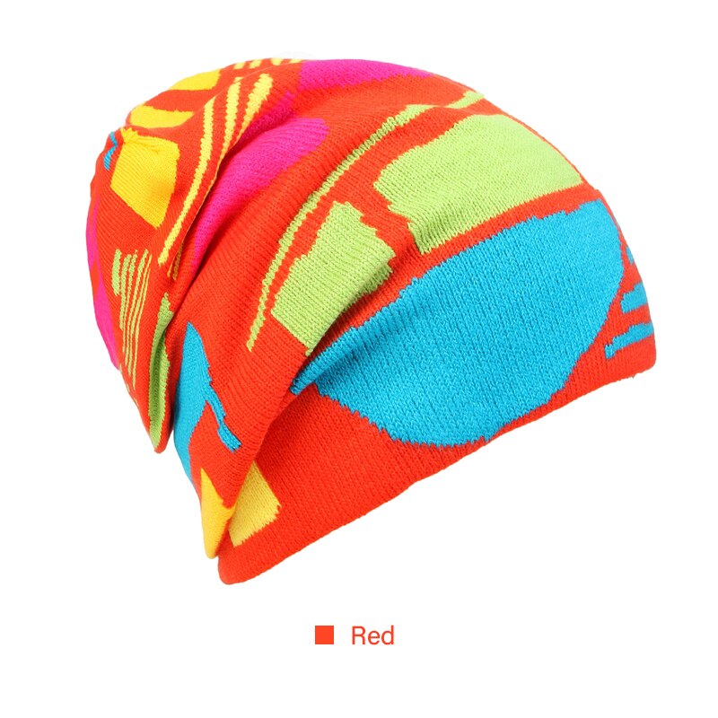 Vinterkeps gorros snowboard vinter skridskohattar flerfärgade varma mössor huvud varmt för män kvinna vår höst hatt skidhatt: Röd blå