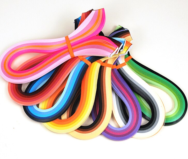 1000Pcs Strips Paper Quilling 39cm Long Mix Gradient Colors Handmade Papercraft DIY Craft