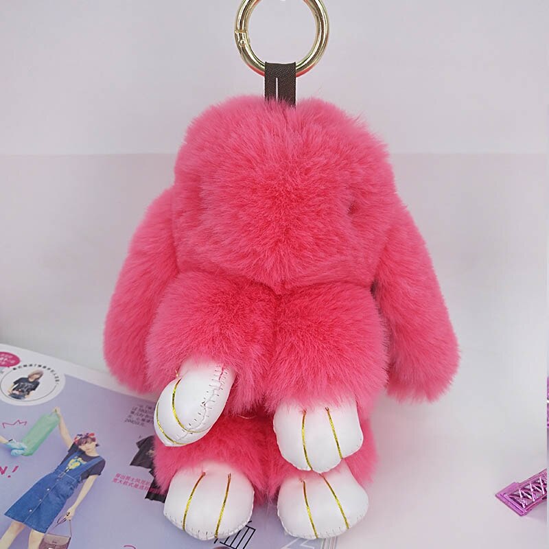 Cute Rabbit Puffy Key Chains Handmade Bags Pendant Jewelry Ornament Car Keychain Year Kids Toys: Color 14