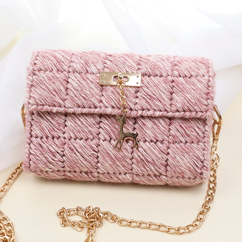 Wol Hand-Geweven Zak Opbergtas Decoratieve Gehaakte Diy Materiaal Pakket Accessoires: 15