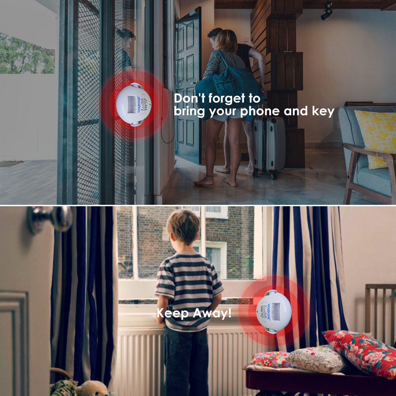 Draadloze deurbel met led-verlichting, welkomstalarm, thuiswinkel, winkeldeurbel, nachtlampje met batterij en usb-aansluiting, doof