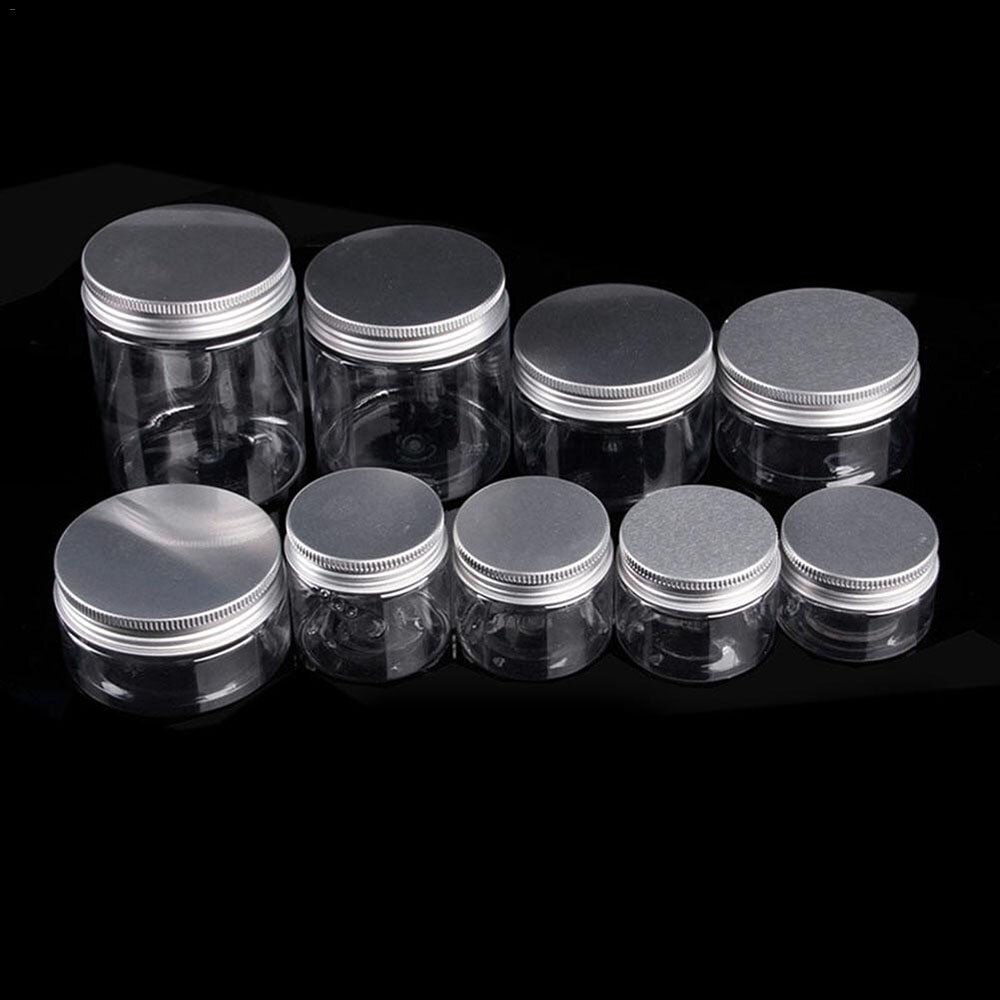 Clear Plastic Jar And Lids Empty Cosmetic Containers Makeup Box Travel Bottle 30ml 50ml 60ml 80ml 100ml 120ml 250ml 500ml