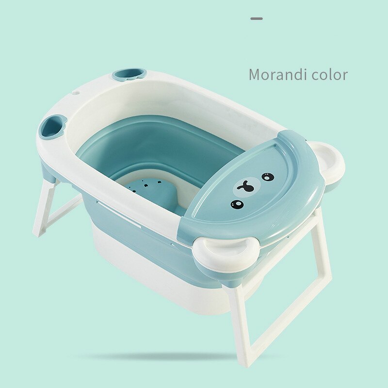 Douche de bébé Portable en Silicone pour enfants, accessoires de baignoire pliables, bassin antidérapant, produits pour -nés: BLUE