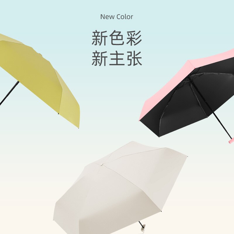 Mini parapluie de voyage Portable avec Protection UV, parasol de poche, à Six plis, coupe-vent, ultraléger