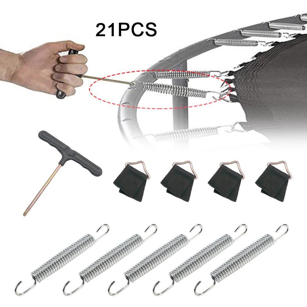 9-16.5cm Replacement Stainless Steel Trampoline Springs T-Hook V-Ring For Circular Trampoline Jumping Bed Accessories Kit Set