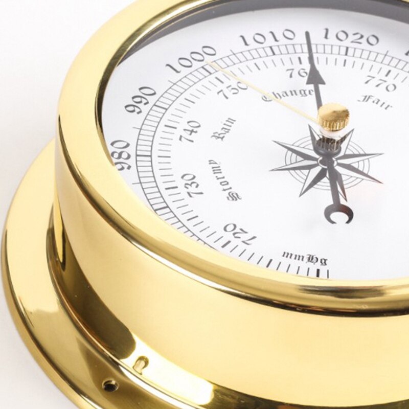 145Mm Brass Case Shell Weather Station Barometer Wall Hanging Boat Using Barometer, Wall Mounted Barometer