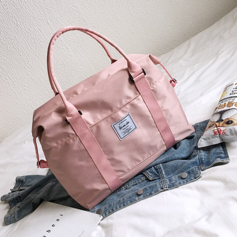 Bolsa de viagem estilo oxford rosa, de ombro grande, para o fim de semana bolsa: Rosa