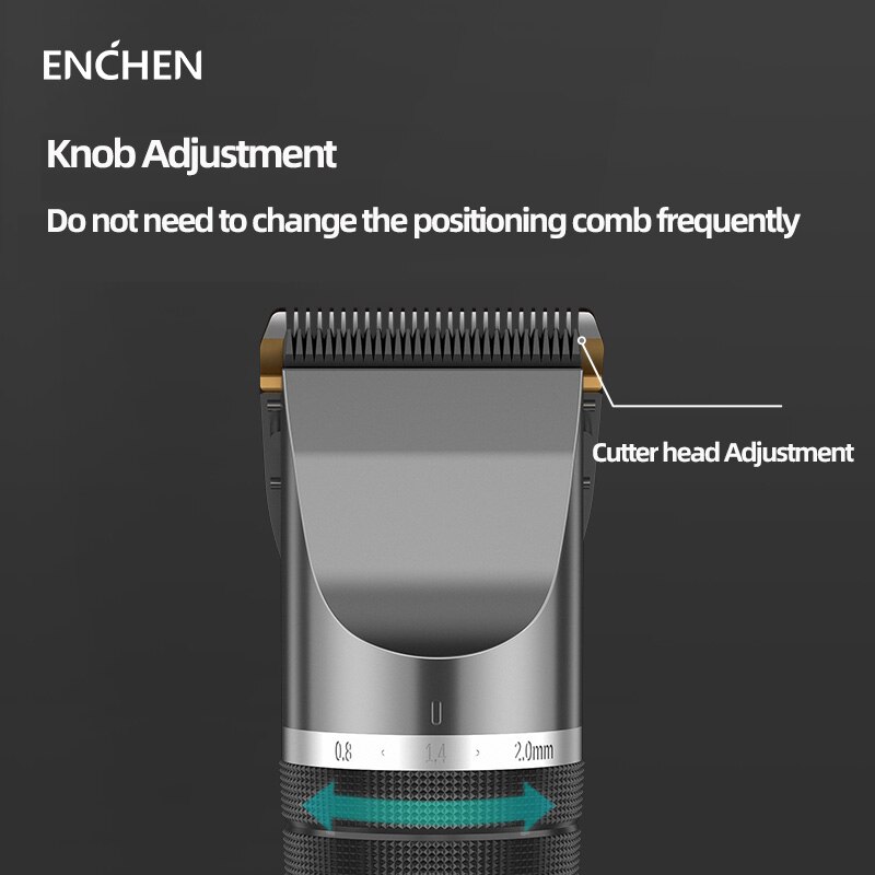 Enchen Mannen Kids Tondeuse Kapper Professionele Cordless Clipper Usb Snelle Lading Kapsel Machine Keramische Blade Baard Trimmer