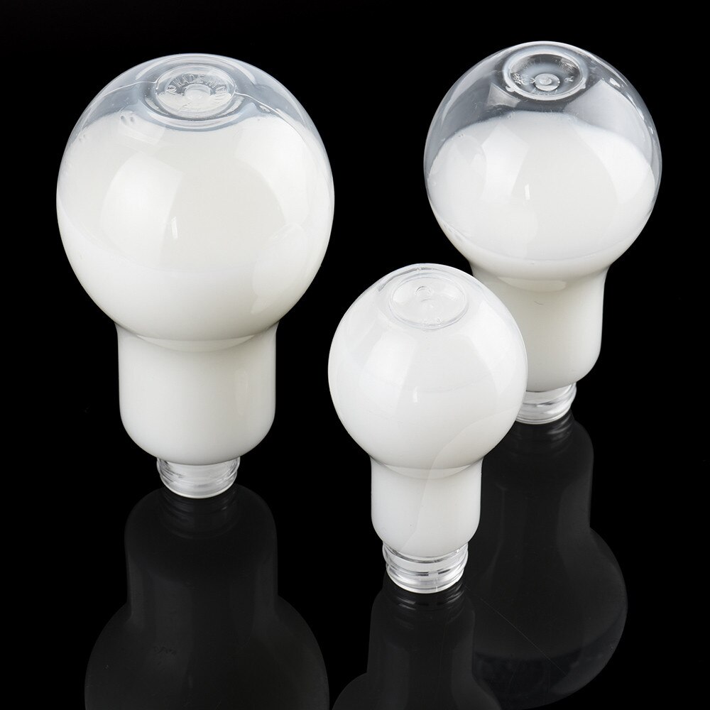 Plastic Light Bulb Shaped Bottle Brief Leak-proof Drink Cup Water Bottle Milk Juice Party Decor Bottles #50g