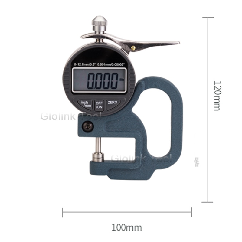 0-12.7mm Digital Micron Thickness Gauge Tester Meter Micrometer Caliper Gauge Measuring Tools 0.001mm