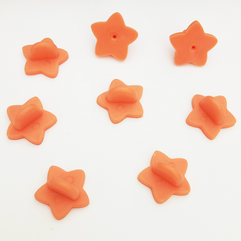 50 Uds. Broche de goma con hebilla, broche de estrella, Pin trasero, mariposa, embrague, insignia para apretar, tapones traseros para broche DIY, accesorios de joyería