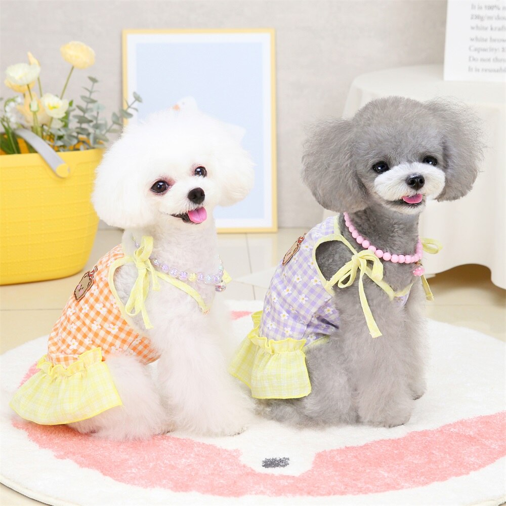 Dog Dress Summer Dog Clothes Small Floral Pattern Dress For Dogs Skirt Princess Dog Wedding Dresses York Pet Spring Dress