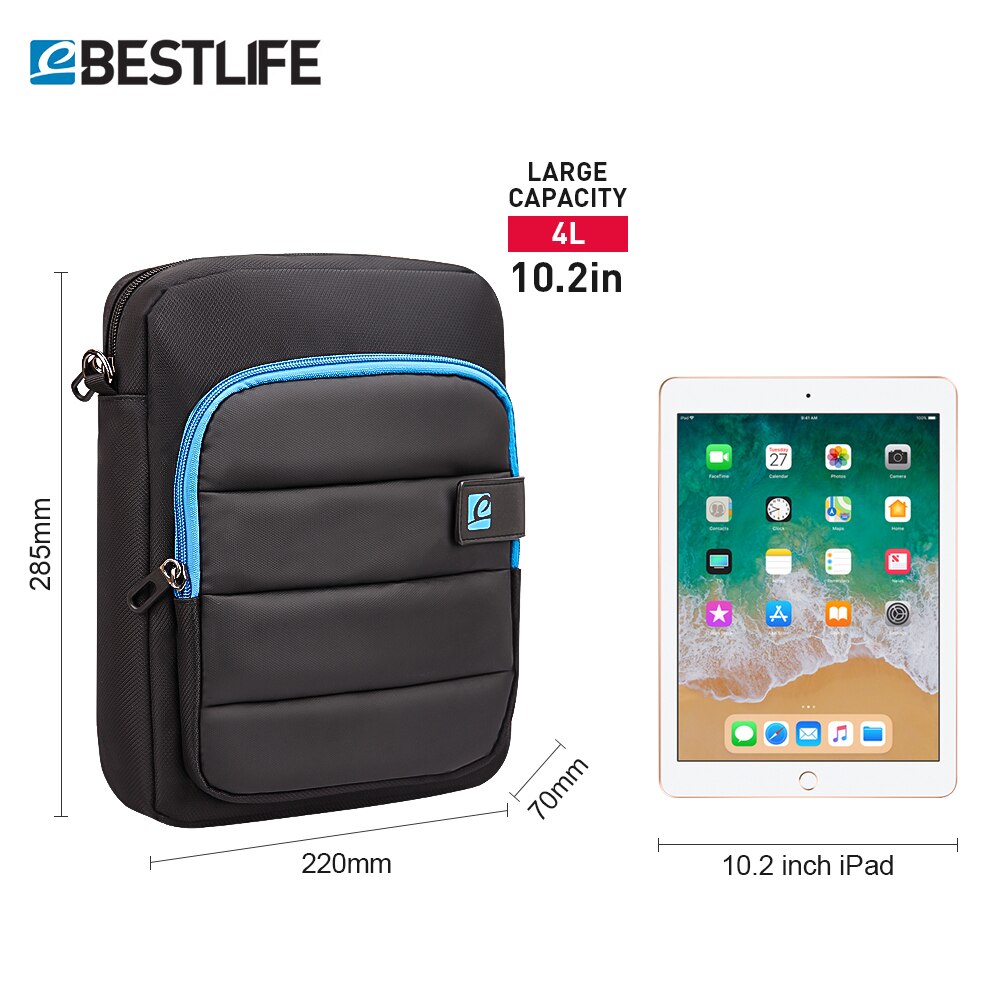 BESTLIFE Crossbody Bag for Men Boy 10.2" Shoulder Messenger Bag Tablet Small Bag Business Briefcase Handbag Rucksack Waterproof