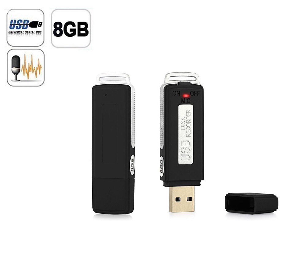 U2 in 1 Mini 8 GB SB Pen Flash Drive Disk Digital Audio Voice Recorder 70 Uur mini Opname Dictaphone