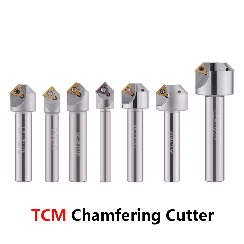 LIHAOPING TCM herramienta de chaflán de 45 grados 12 16 20 mm C20-40-120 torno CNC fresa de acero de tungsteno TCMT fresa de extremo de inserción de carburo