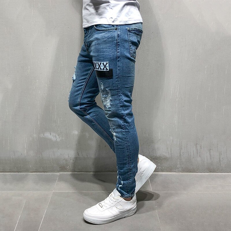 Ripped Skinny Jeans Mannen Kleding Gat Straight Le Grandado