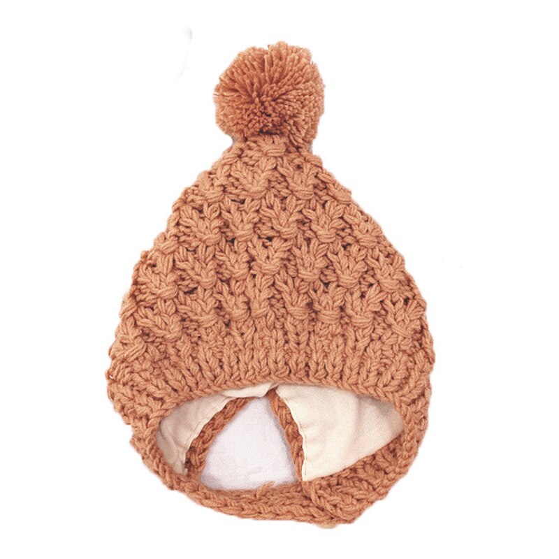 hiver bébé fille chapeau Pom Pom tricot épais enfants chapeau bébé garçon casquette Elf enfant en bas âge chapeaux 1PC: Brown