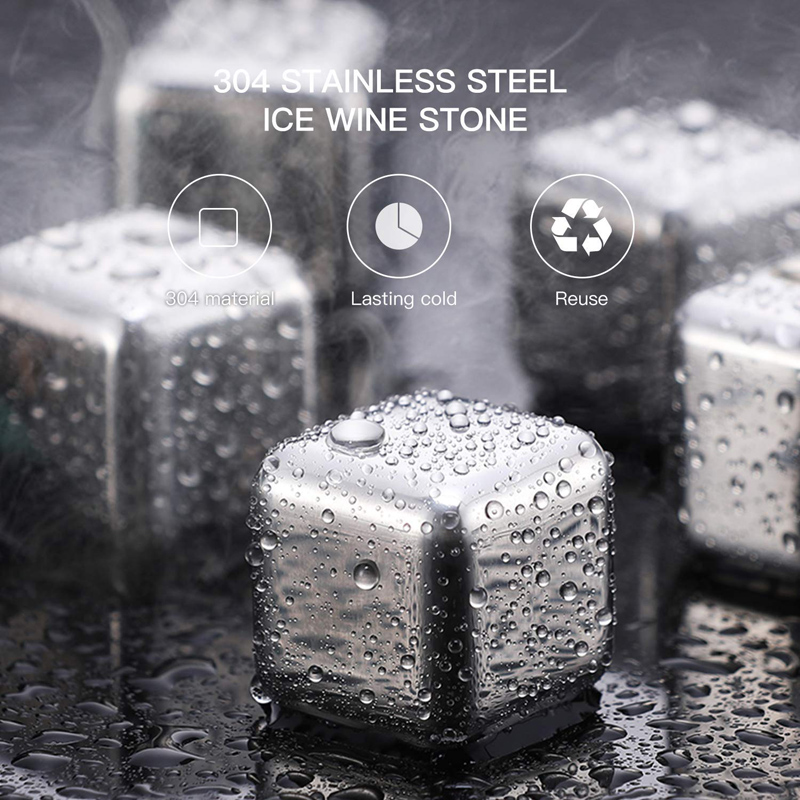 304 stainless steel ice cubes ice wine stone frozen ice cubes metal grain red wine whiskey drink ice wine wine boxed