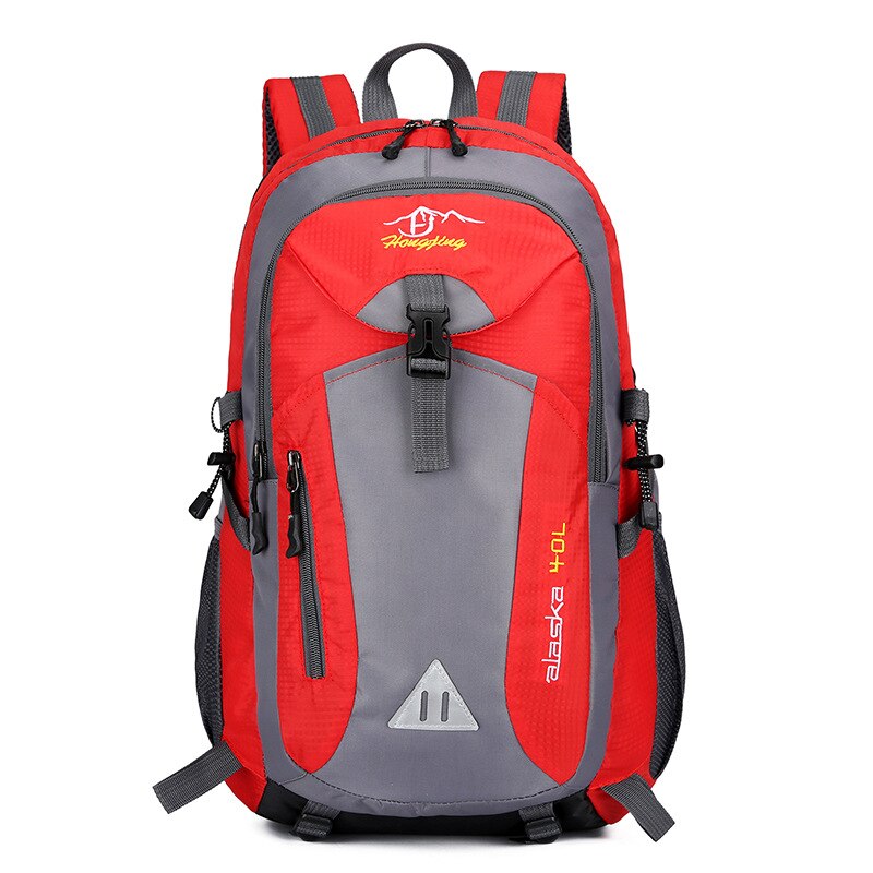 Mochila impermeable de 40L para senderismo y escalada, bolsa para deportes al aire libre, mochila de viaje para acampar en montaña, mochila para Trekking para hombre y mujer: Color rojo
