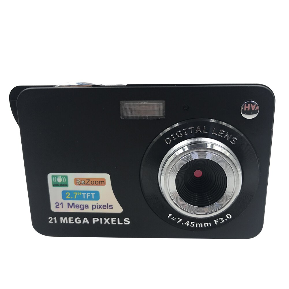 2100MP LCD Anzeige draussen 8X Zoomen Video Aufnahme USB Aufladbare HD Mini Digital Kamera freundlicher Erwachsene Reise Fotografie: Schwarz