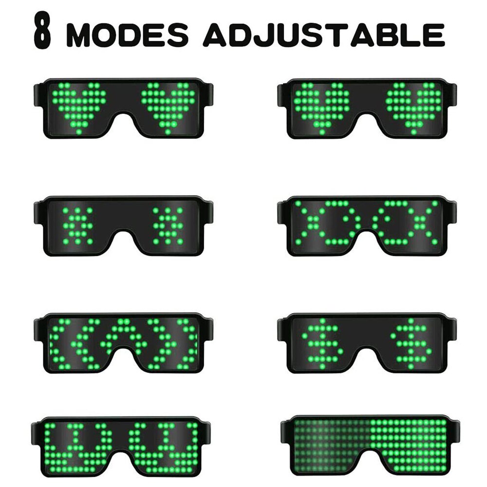 Dynamic LED Glowing Glasses USB Rechargeable LED Light Up Glasses for Christmas Halloween Party